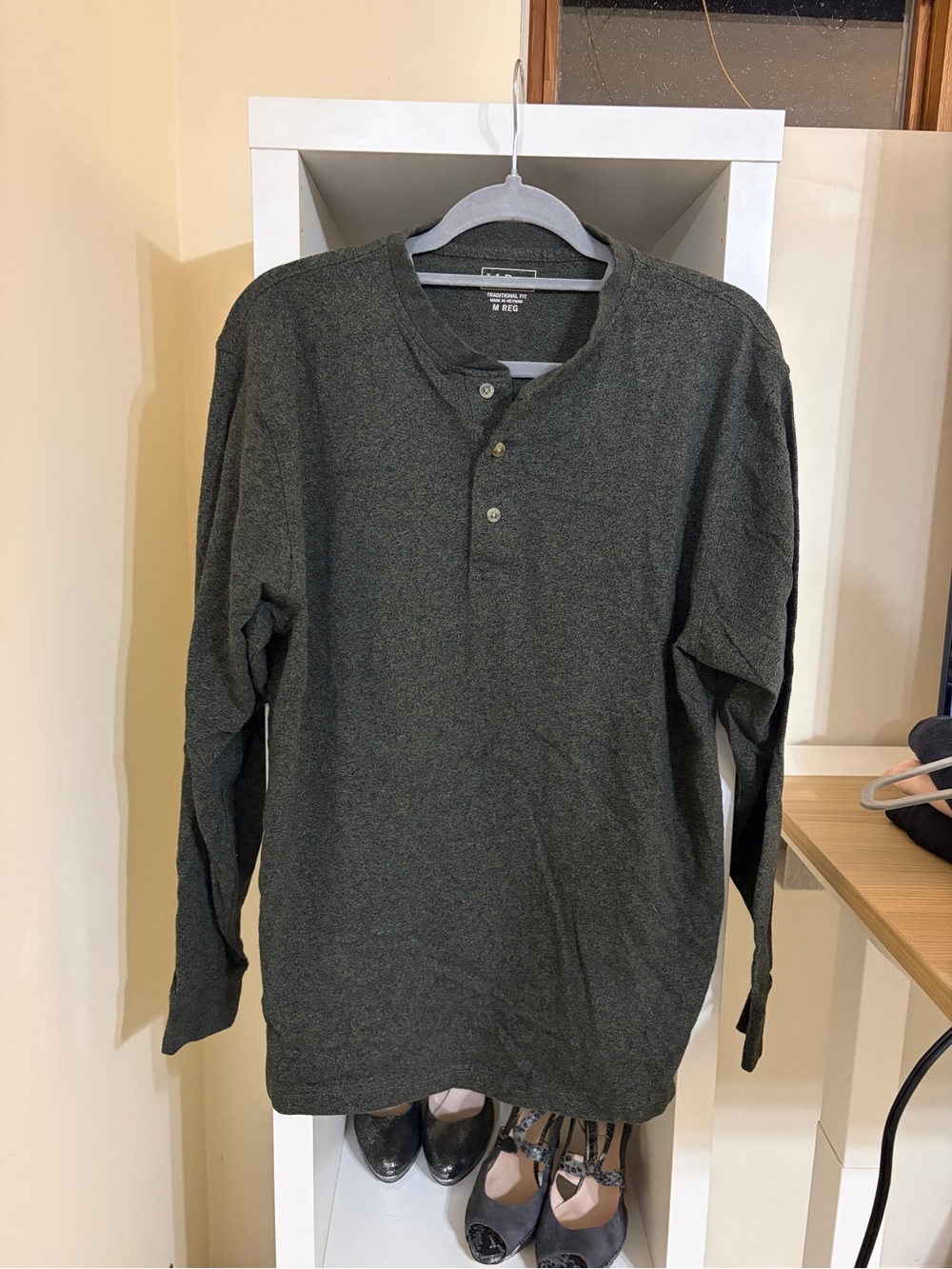 L.L. Bean Men's Long-Sleeve Henley in Olive Green